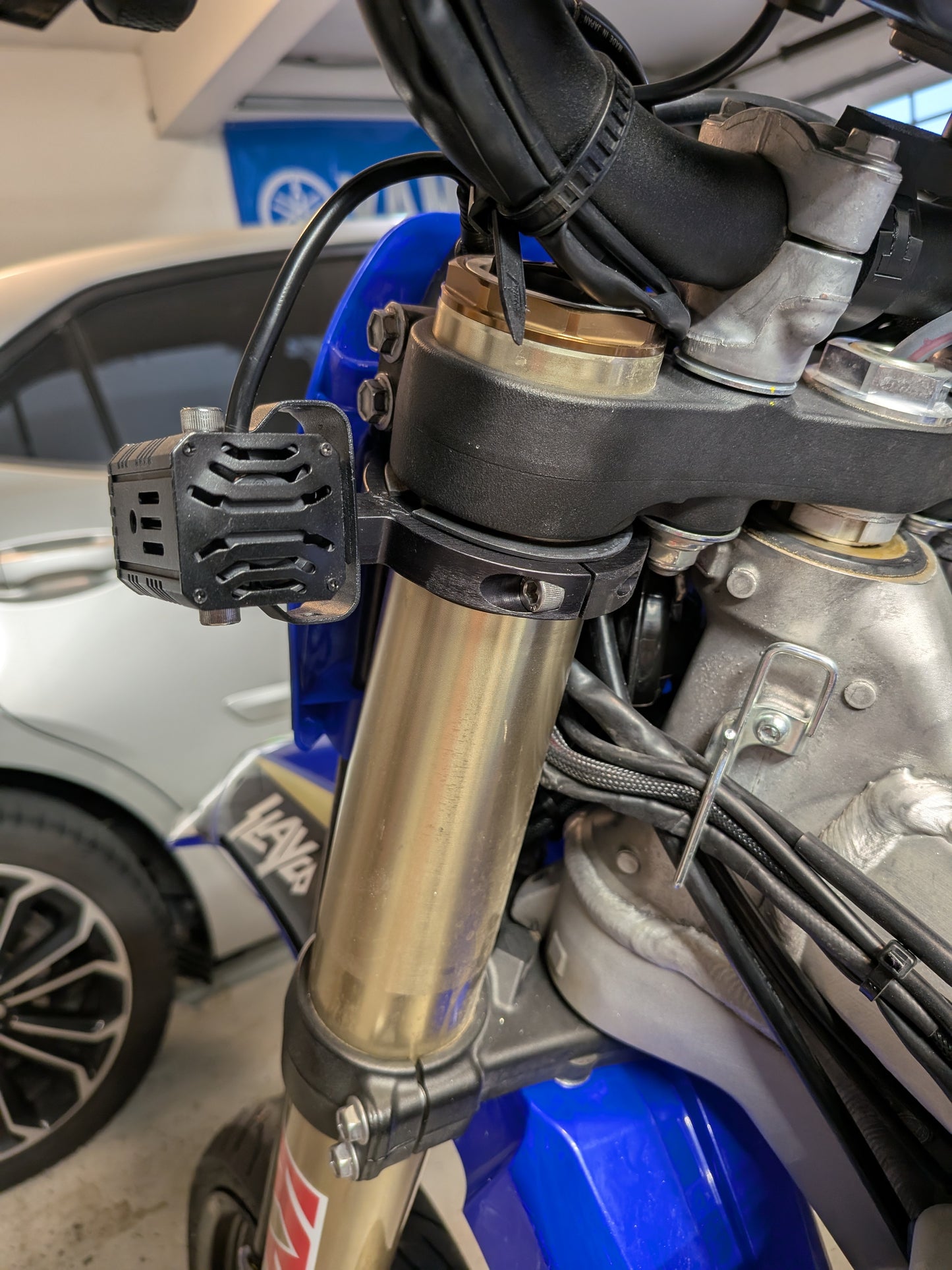 TKO clamps shock tube headlight mounts 2- 2 1/4 inch (Specific for Moto fork tubes.)