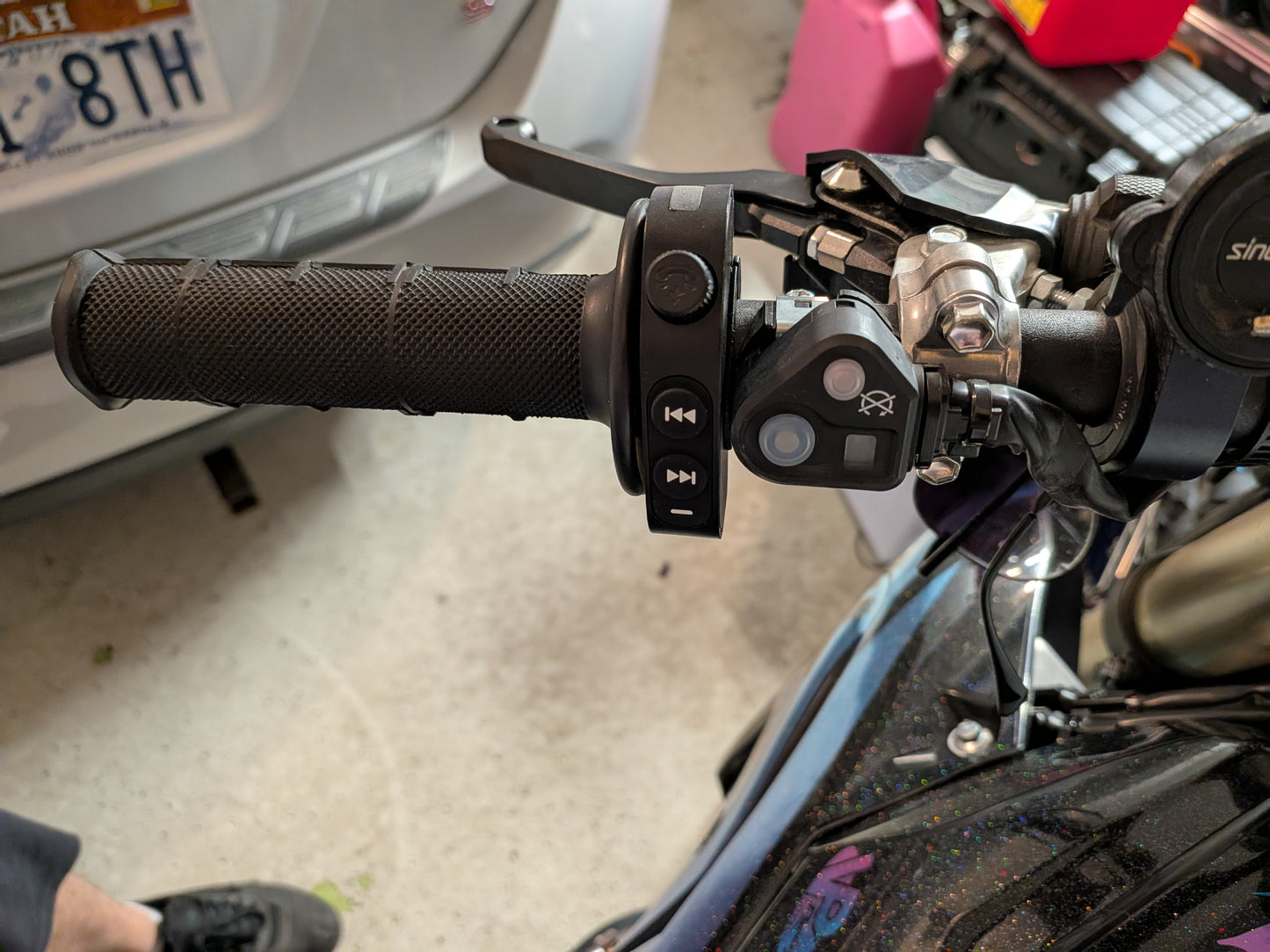 Bar mounted music and media controller