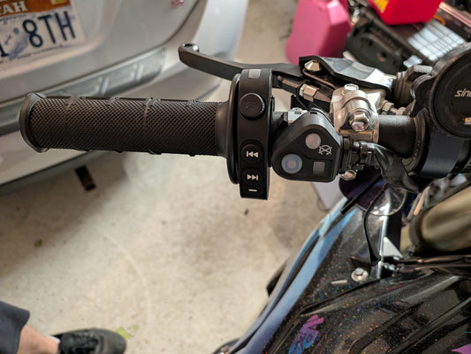 Bar mounted music and media controller